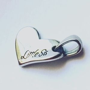 Hallmark Silver Lil Sis Heart Pendant Charm